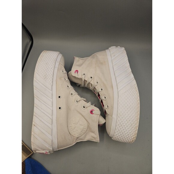 Women 7 Converse CTAS Surface Fusion Pale Putty Lift 2X Platform Sneaker Chucks - Picture 4 of 10